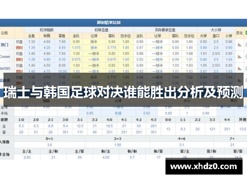 瑞士与韩国足球对决谁能胜出分析及预测